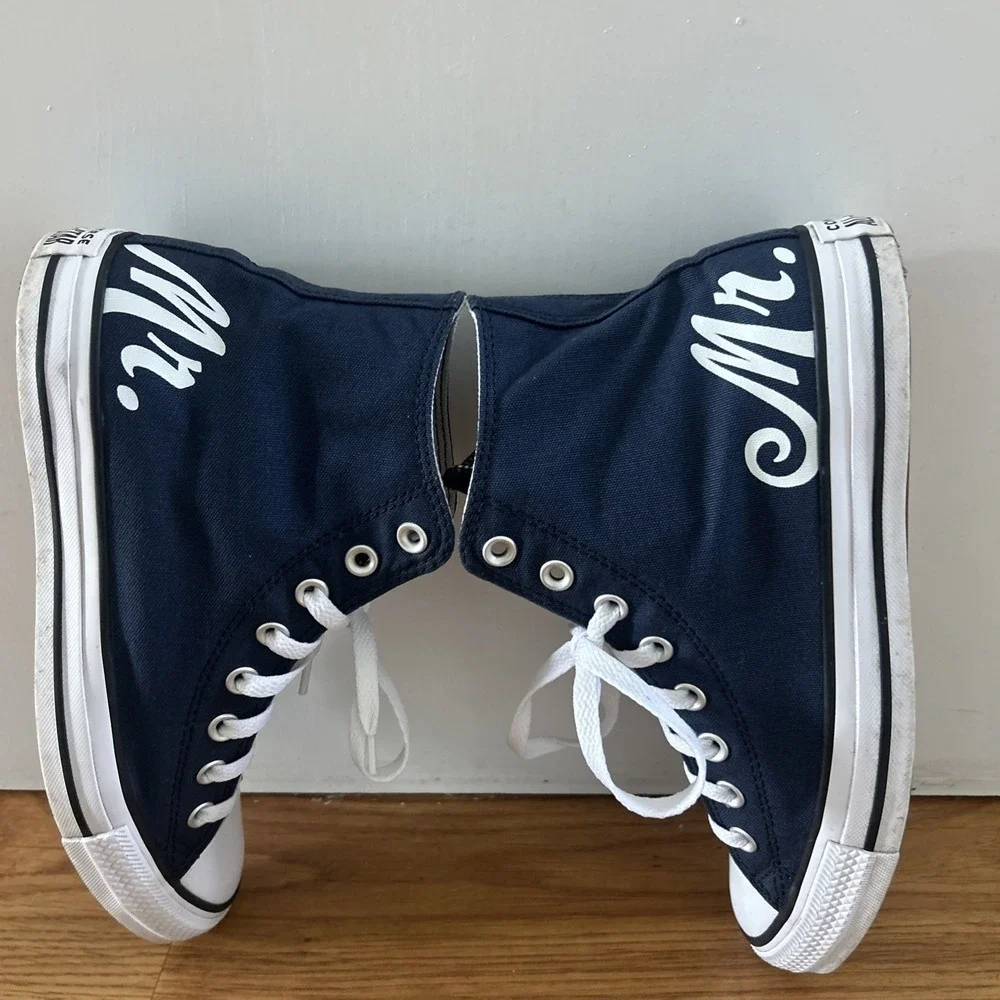Converse Chuck Taylor High Blue Wedding Canvas Men's Sneaker Custom 171212C US 8 - Picture 6 of 9